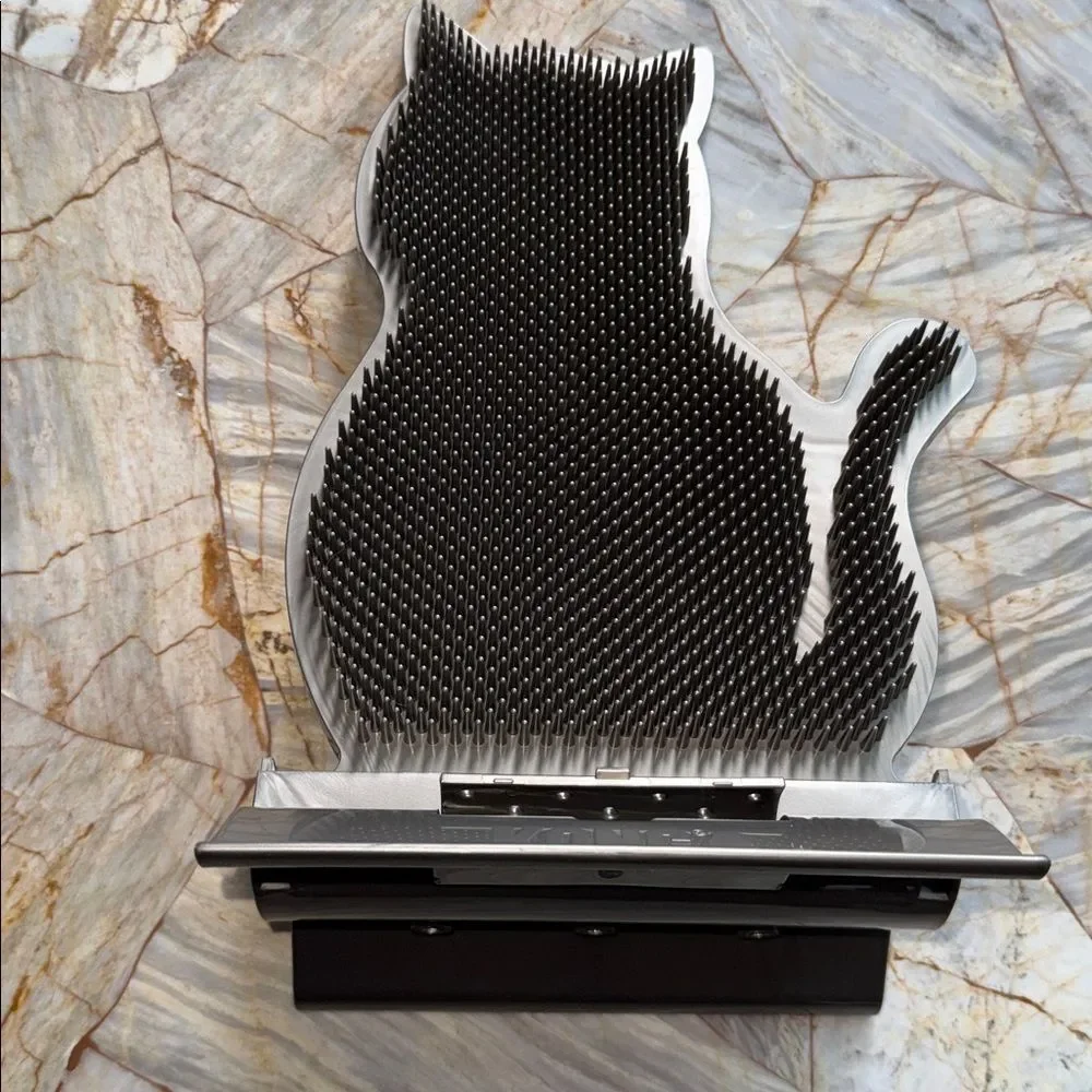 KONG Connects Kitty Comber Cat Self Groomer Wall Mountable Silver Grey